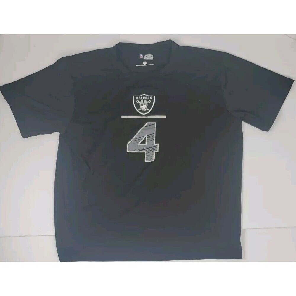 NFL Team Apparel Raiders‎ #4 T-Shirt Short Sleeve Black Size Small
